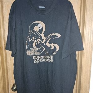 Dungeons & Dragons DnD Black Logo & Pumpkin Halloween Tee XXL